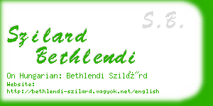 szilard bethlendi business card